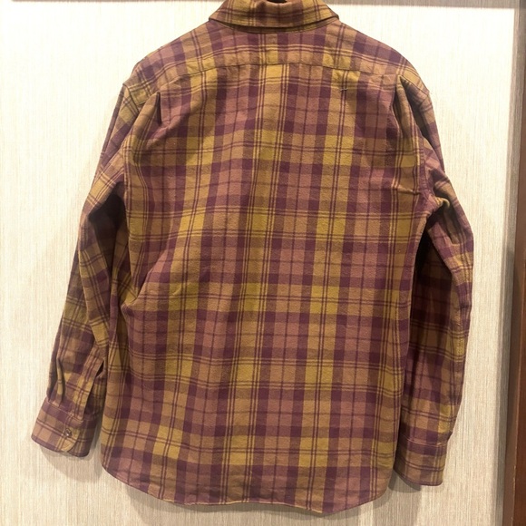 The Sporting Gent Heavy Flannel Long Sleeve Button Down Shirt Purple & Yellow - Picture 6 of 6